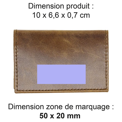 PORTE-CARTES FOLIO AVEC OU SANS ANTI-RFID  EN CUIR VERITABLE MARRON CLAIR