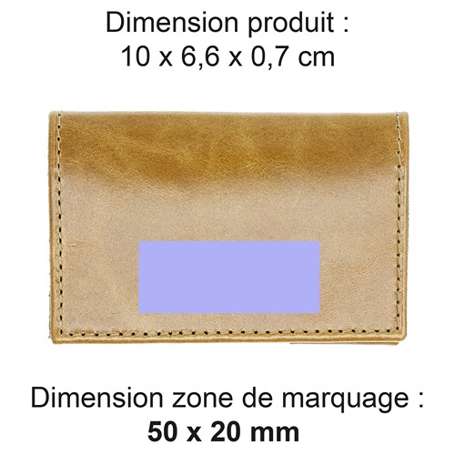PORTE-CARTES FOLIO AVEC OU SANS ANTI-RFID  EN CUIR VERITABLE MARRON CLAIR