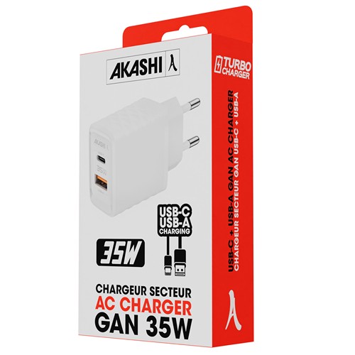 HAITATSU - CHARGEUR SECTEUR GAN 35W USB TYPE-C POWER DELIVERY - BLANC