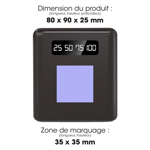 BATTERIE DE SECOURS AVEC 4 CABLES - 10 000 MAH NOIRE
