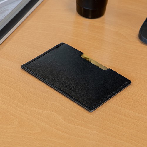 PORTE CARTE SIMPLE EN SIMILI-CUIR LISSE MARRON