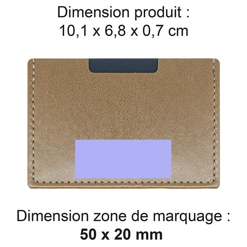 PORTE CARTE SIMPLE EN SIMILI-CUIR LISSE MARRON