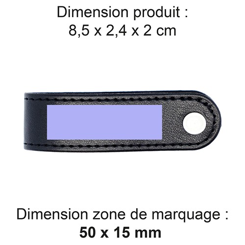 PORTE-CLE VIS EN SIMILI-CUIR LISSE MARRON