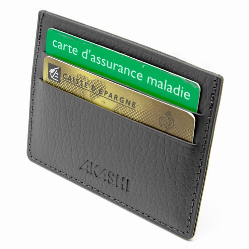PORTE-CARTES HORIZONTAL AVEC OU SANS ANTI-RFID CUIR RECYCLÉ MARRON - MADE IN EUROPE