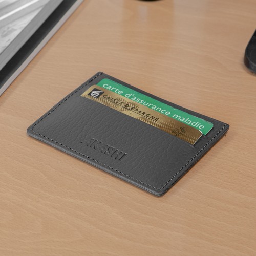 PORTE-CARTES HORIZONTAL AVEC OU SANS ANTI-RFID CUIR RECYCLÉ MARRON - MADE IN EUROPE