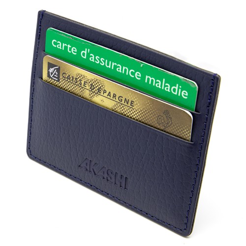 PORTE-CARTES HORIZONTAL AVEC OU SANS ANTI-RFID  CUIR RECYCLÉ GRIS