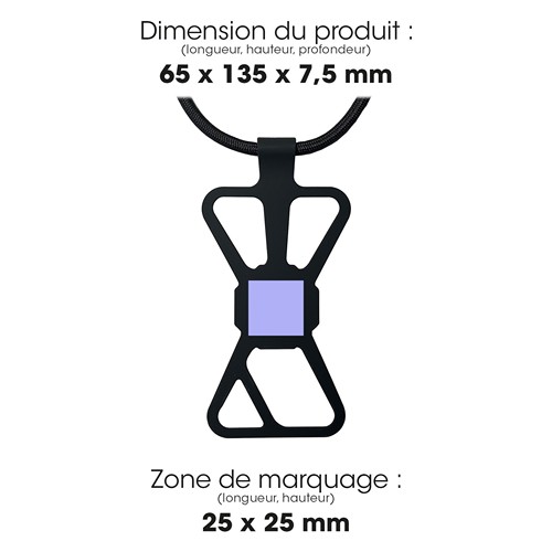 KUMO - LANIERE TOUR DE COU SMARTPHONE UNIVERSELLE NOIR