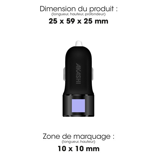 TABO - TURBO CAC 2USB CHARGE RAPIDE NOIR - 2