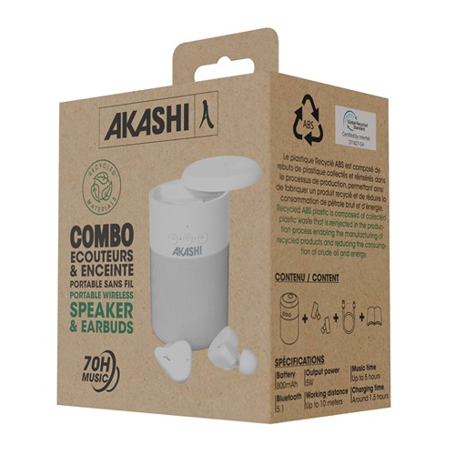 KANZEN - COMBO ÉCOUTEURS + ENCEINTE 5W SANS FIL - 3