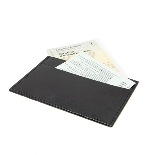 PORTE CARTE GRISE & DOCUMENTS EN SIMILI-CUIR LISSE MARRON