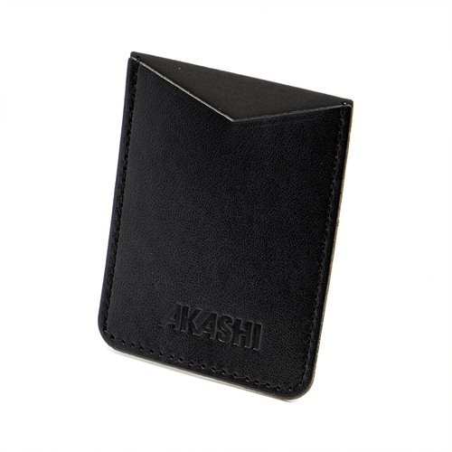 PORTE-CARTE POUR SMARTPHONE AVEC ADHESIF 3M EN SIMILI-CUIR LISSE NOIR