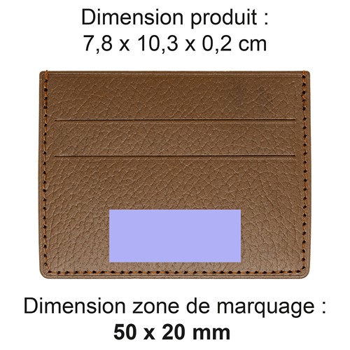 PORTE-CARTES HORIZONTAL AVEC OU SANS ANTI-RFID EN SIMILI-CUIR LISSE NOIR