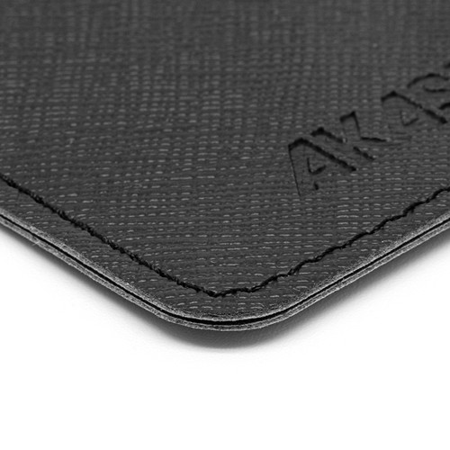 PORTE-CARTES HORIZONTAL AVEC OU SANS ANTI-RFID EN SIMILI-CUIR NOIR GRAINE