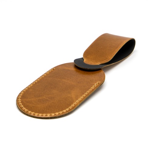 ETIQUETTE BAGAGE EN CUIR VERITABLE MARRON FONCE - MADE IN EUROPE - 3