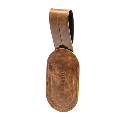 ETIQUETTE BAGAGE  EN CUIR VERITABLE MARRON CLAIR - 1