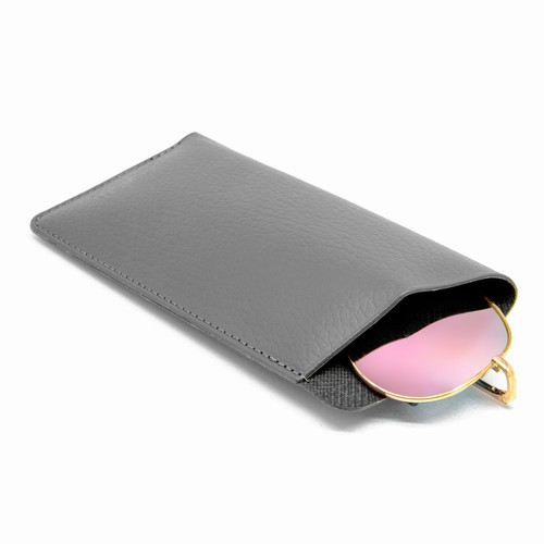 ETUI LUNETTES CUIR RECYCLÉ BLEU MARINE - MADE IN EUROPE