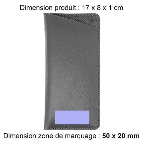 ETUI LUNETTES CUIR RECYCLÉ GRIS