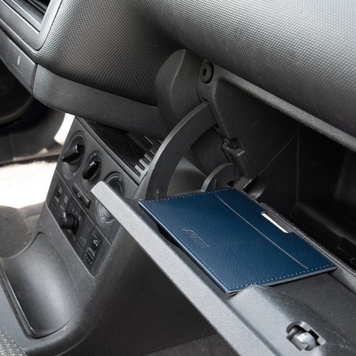 PORTE CARTE GRISE & DOCUMENTS CUIR RECYCLÉ BLEU MARINE - MADE IN EUROPE - 3