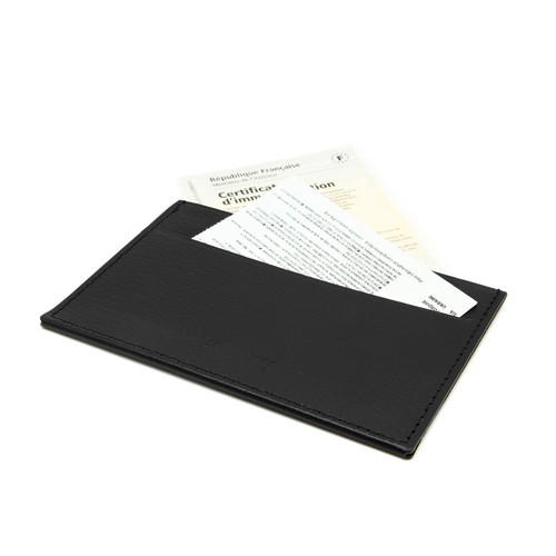 PORTE CARTE GRISE & DOCUMENTS CUIR RECYCLÉ MARRON - MADE IN EUROPE