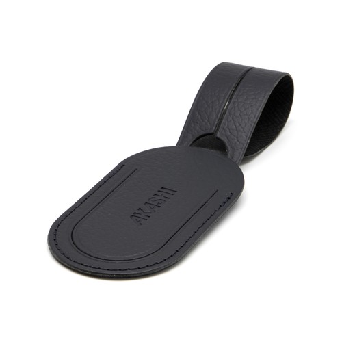 ETIQUETTE BAGAGE CUIR RECYCLÉ BLEU MARINE - MADE IN EUROPE - 2