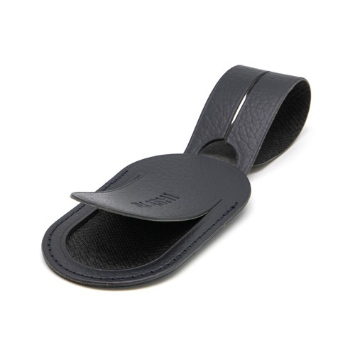 ETIQUETTE BAGAGE CUIR RECYCLÉ BLEU MARINE - MADE IN EUROPE - 4