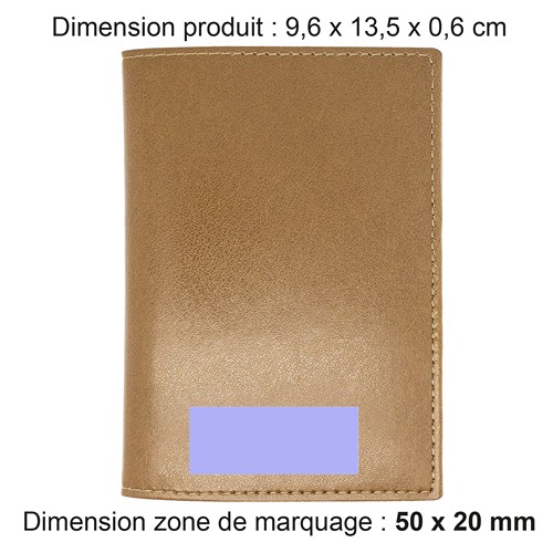 PORTE-PASSEPORT / CARTE GRISE / ASSURANCE  EN SIMILI-CUIR LISSE MARRON