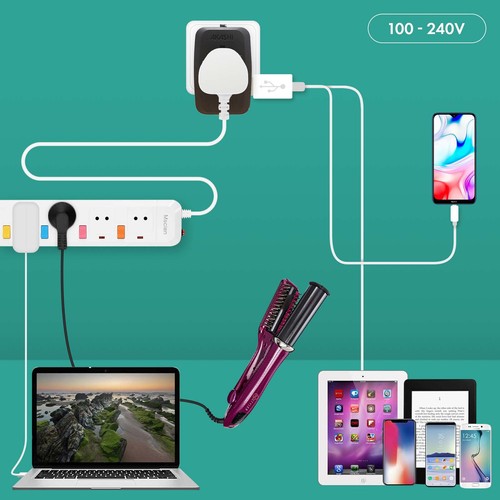 ADAPTATEUR UNIVERSEL DE VOYAGE AVEC SORTIES USB-C ET USB-A - NOIR