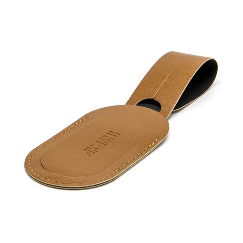 ETIQUETTE BAGAGE EN SIMILI-CUIR LISSE NOIR - MADE IN EUROPE - 2