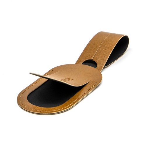 ETIQUETTE BAGAGE EN SIMILI-CUIR LISSE NOIR - MADE IN EUROPE - 4