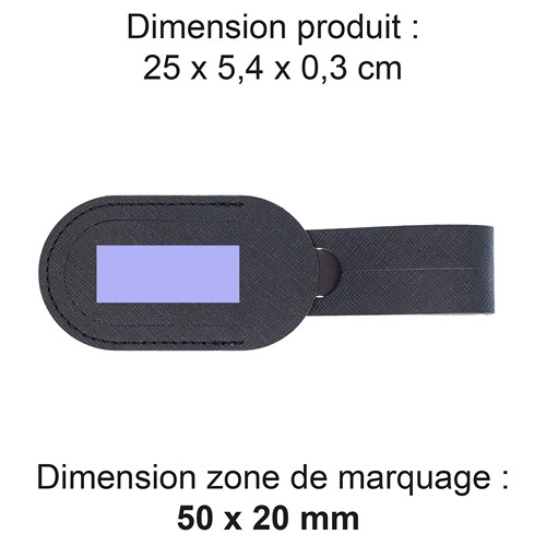 ETIQUETTE BAGAGE EN SIMILI-CUIR LISSE MARRON