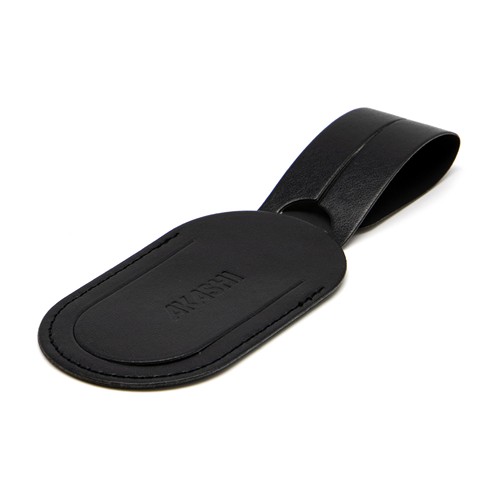 ETIQUETTE BAGAGE EN SIMILI-CUIR LISSE MARRON