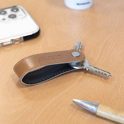 PORTE-CLE VIS CUIR RECYCLÉ BLEU MARINE - MADE IN EUROPE - 3