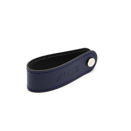 PORTE-CLE VIS CUIR RECYCLÉ BLEU MARINE - 1