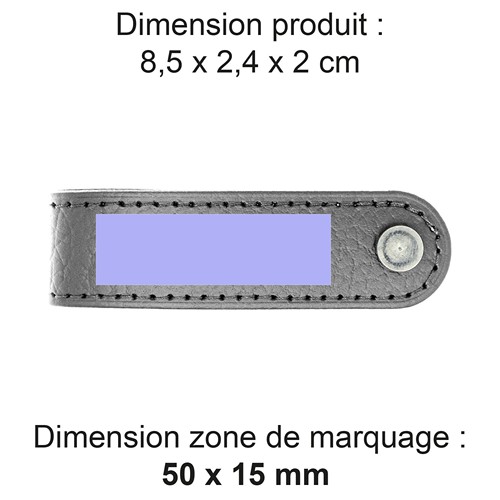 PORTE-CLE VIS CUIR RECYCLÉ BLEU MARINE