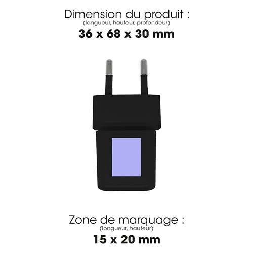 NANO - PRISE SECTEUR NOIRE 30W SUPERGAN ORIGINE FRANCE GARANTIE