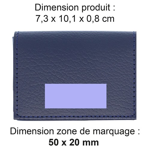 PORTE CARTE VOLET CUIR RECYCLÉ BLEU MARINE