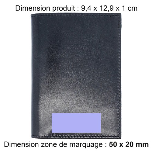 PORTEFEUILLE VERTICAL EN CUIR VERITABLE NOIR