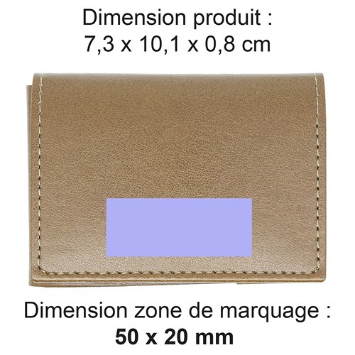 PORTE CARTE VOLET EN SIMILI-CUIR LISSE NOIR