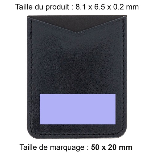 PORTE-CARTE POUR SMARTPHONE AVEC ADHESIF 3M EN CUIR VERITABLE MARRON FONCE