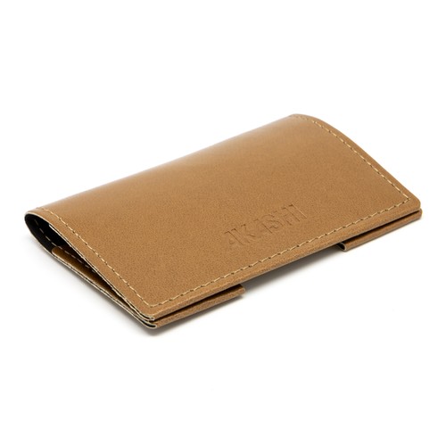PORTE-CARTES FOLIO AVEC OU SANS ANTI-RFID EN SIMILI-CUIR LISSE MARRON - MADE IN EUROPE