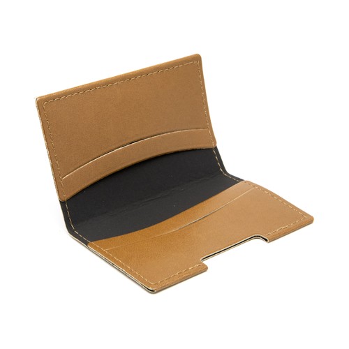 PORTE-CARTES FOLIO AVEC OU SANS ANTI-RFID EN SIMILI-CUIR LISSE MARRON - MADE IN EUROPE
