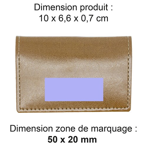 PORTE-CARTES FOLIO AVEC OU SANS ANTI-RFID EN SIMILI-CUIR LISSE MARRON