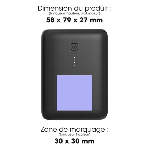 RAITO - BATTERIE DE SECOURS ULTRA SLIM RETRO-ÉCLAIRÉE 10 000 MAH NOIR