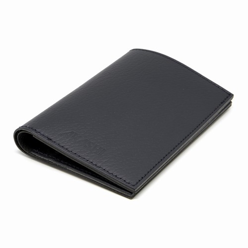 PORTEFEUILLE VERTICAL CUIR RECYCLÉ BLEU MARINE - MADE IN EUROPE