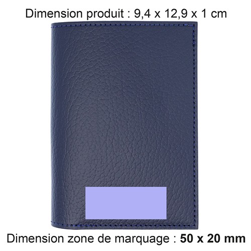 PORTEFEUILLE VERTICAL EN CUIR RECYCLÉ BLEU MARINE