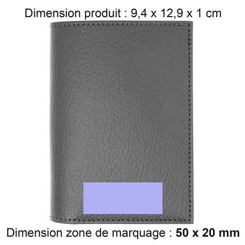 PORTEFEUILLE VERTICAL EN CUIR RECYCLÉ GRIS