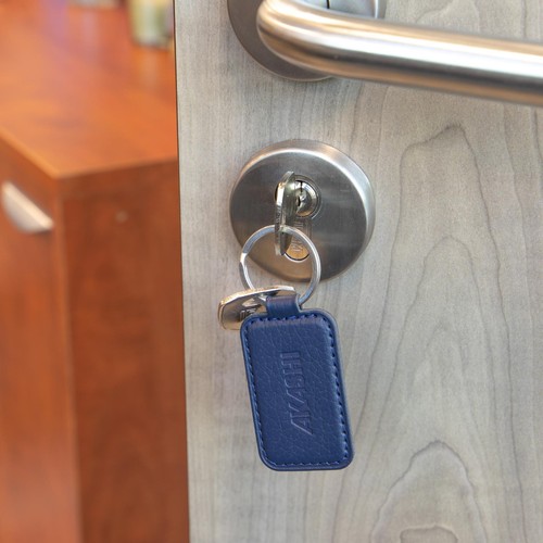 PORTE-CLE CUIR RECYCLÉ GRIS - MADE IN EUROPE