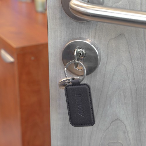 PORTE-CLE CUIR RECYCLÉ GRIS - MADE IN EUROPE