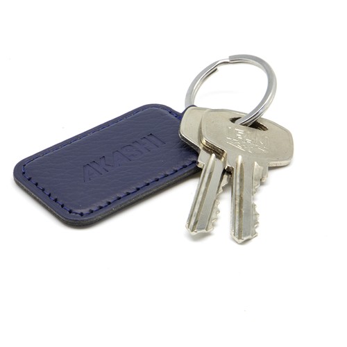 PORTE-CLE CUIR RECYCLÉ BLEU MARINE