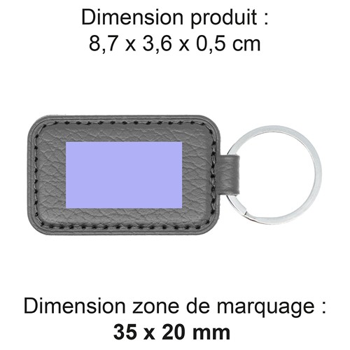 PORTE-CLE CUIR RECYCLÉ BLEU MARINE